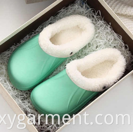 Green comfortable cotton shoes for home